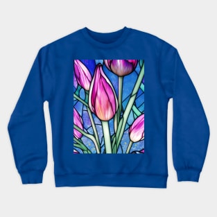 Stained Glass Tulips Crewneck Sweatshirt